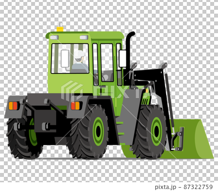 Wheel loader, bulldozer, rear, illustration 87322759
