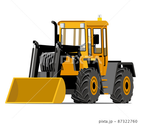 ホイールローダー、ブルドーザー、フロント、イラスト 87322760