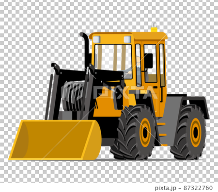 Wheel loader, bulldozer, front, illustration Wheel loader, bulldozer, front, illustration 87322760
