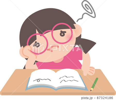 勉強に疲れた子ども 87324186