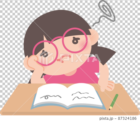 勉強に疲れた子ども 87324186