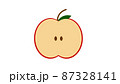 レトロポップ風半分にカットしたリンゴ 87328141