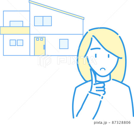 住宅について考える女性 住宅について考える女性 87328806