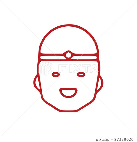 Chinese man avatar outline icon isolated on white background 87329026