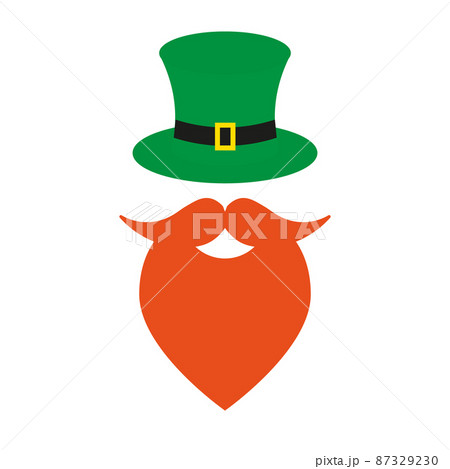 Vector flat leprechaun hat and beard Vector flat leprechaun hat and beard 87329230