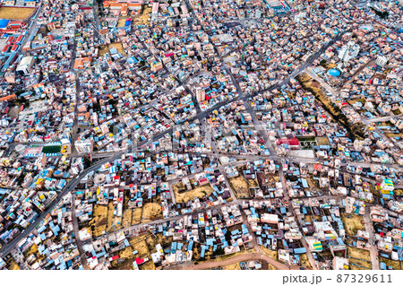 Top-down view of Puno in Peru 87329611