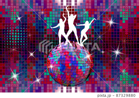 Silhouette of girls dancing in a disco. Vector illustration Silhouette of girls dancing in a disco. Vector illustration 87329880