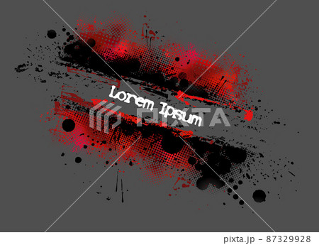 Background with blots. Frame for text . red, gray and black . Vector illustration 87329928