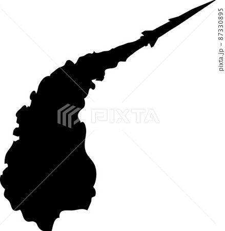 発射されたミサイルのイラストのシルエット素材　ベクター 87330895
