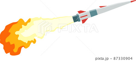 発射されたミサイルのイラストの素材　ベクター 87330904