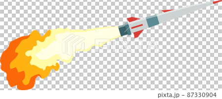発射されたミサイルのイラストの素材　ベクター 87330904