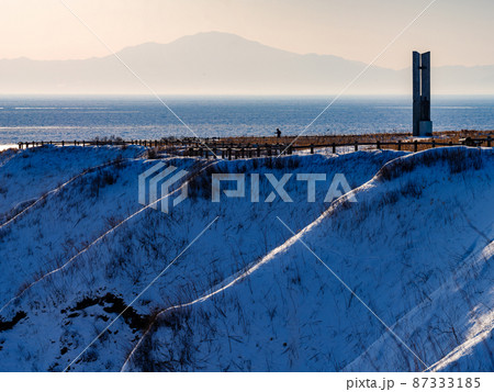 能取岬と流氷 87333185