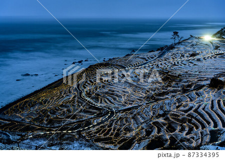 白米千枚田のイルミネーション 白米千枚田のイルミネーション 87334395