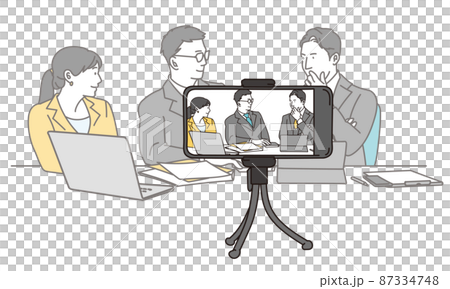 Asian business person recording a dialogue 87334748