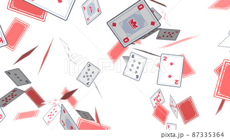 トランプ 落下 カード 白背景 別verあり のイラスト素材