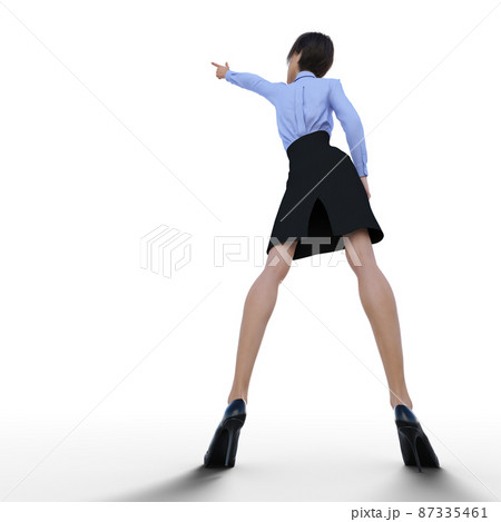 空を指差す女性社員 perming3DCGイラスト素材 空を指差す女性社員 perming3DCGイラスト素材 87335461