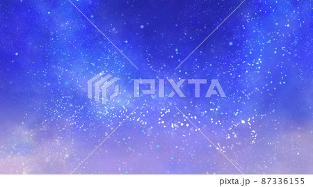 青紫色の星空の風景イラスト 87336155