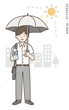 熱中症対策をする男性のイラスト 熱中症対策をする男性のイラスト 87336620