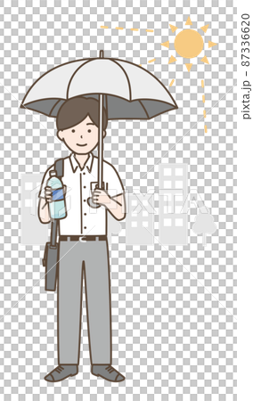 熱中症対策をする男性のイラスト 熱中症対策をする男性のイラスト 87336620