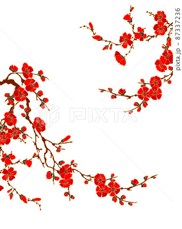 木瓜の花又は梅の花の枝々2 木瓜の花又は梅の花の枝々2 87337236