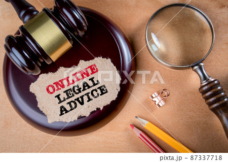 Online Legal Advice. Assistance, Support, Divorce, Loss and Compensation Concept Online Legal Advice. Assistance, Support, Divorce, Loss and Compensation Concept 87337718