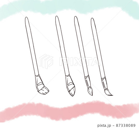 シンプルな　絵筆のイラスト 87338089