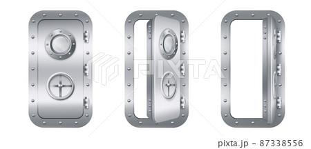 Metal door with porthole in submarine Metal door with porthole in submarine 87338556