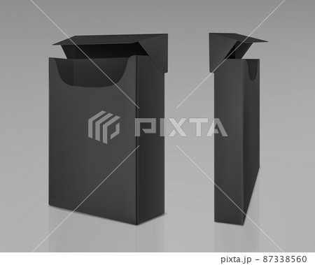 Empty open black pack of slim cigarettes Empty open black pack of slim cigarettes 87338560