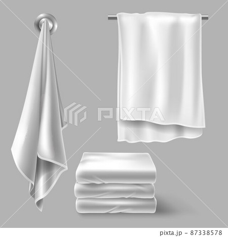 Mockup with white cloth towels 87338578