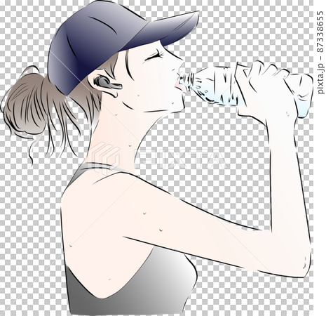 運動後喝水的女人 87338655