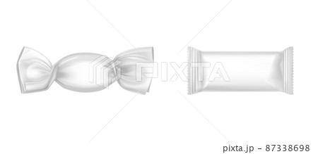 White candy wrappers, blank foil or paper packages White candy wrappers, blank foil or paper packages 87338698