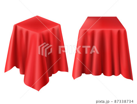 Vector realistic box covered with red cloth 87338734