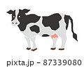 乳牛　レトロなベクターイラスト 87339080