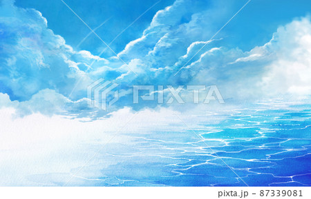 夏空と海の風景イラスト 87339081