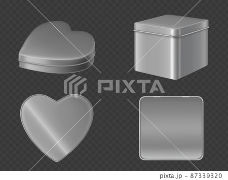 Metal tin boxes for candies and sweets top view Metal tin boxes for candies and sweets top view 87339320