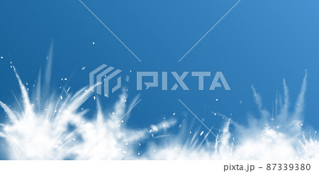 Snow powder white explosion down border, banner 87339380