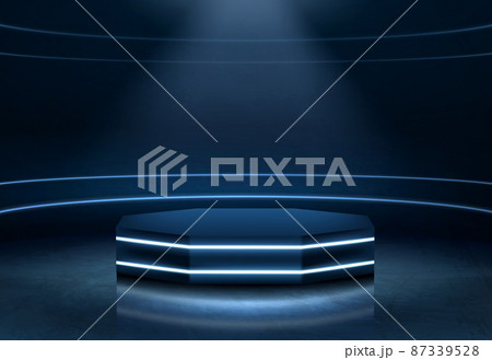 Illuminated fashion show podium realistic vector Illuminated fashion show podium realistic vector 87339528