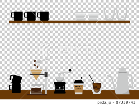 カフェ風キッチンフレームのイラスト素材