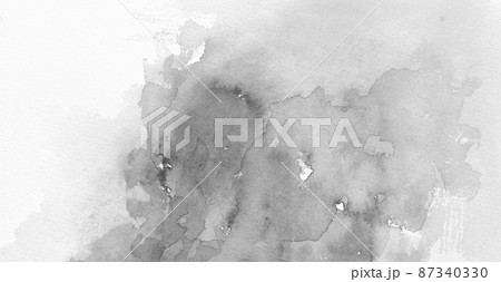 モノクロの水彩背景　背景イラスト　テクスチャ素材 87340330