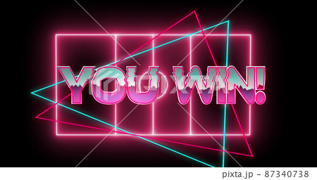 Image of you win text over neon sports stadium Image of you win text over neon sports stadium 87340738
