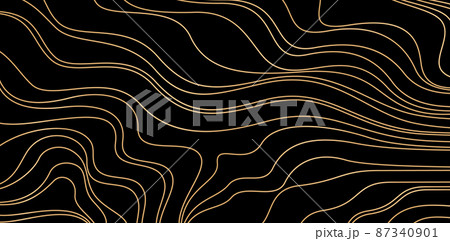 abstract line pattern with golden color isolated black background, applicable for website banner, poster sign corporate and social media, wedding invitation letterpress texture paper, fabric printing 87340901