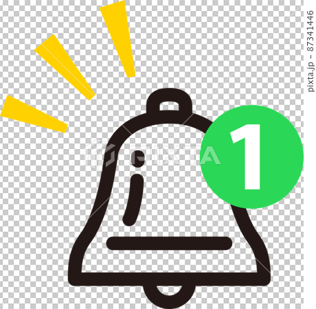 通知の件数が表示されたベルのアイコン 通知の件数が表示されたベルのアイコン 87341446