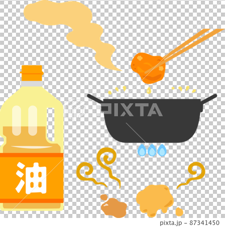 Fried foods that give off odors, oil stains, and oily odors 87341450
