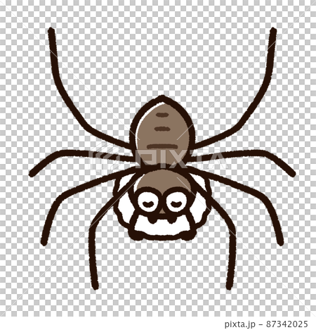 Huntsman spider character with egg sac 87342025