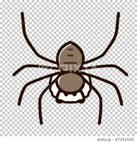 Huntsman spider character with egg sac 87342026