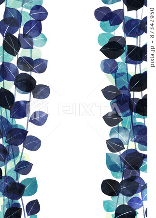 背景素材_水彩テクスチャ_葉っぱ 87342950