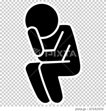 悩んでいる人のピクトグラム 87342970