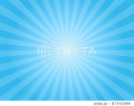 集中線×ドットの水色背景 87342996