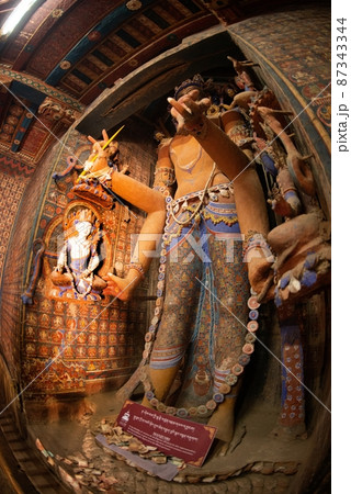 Large standing Buddha in Alchi Monastery or Alchi Gompa at Ladakh , India .  87343344