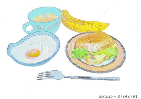 手作りコッペパン朝食サンド2 手作りコッペパン朝食サンド2 87343791